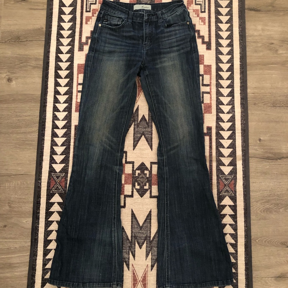 Dark wash mid rise KanCan flare jeans